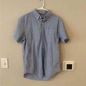 J. Crew Blue and White Casual Button Down Shirt